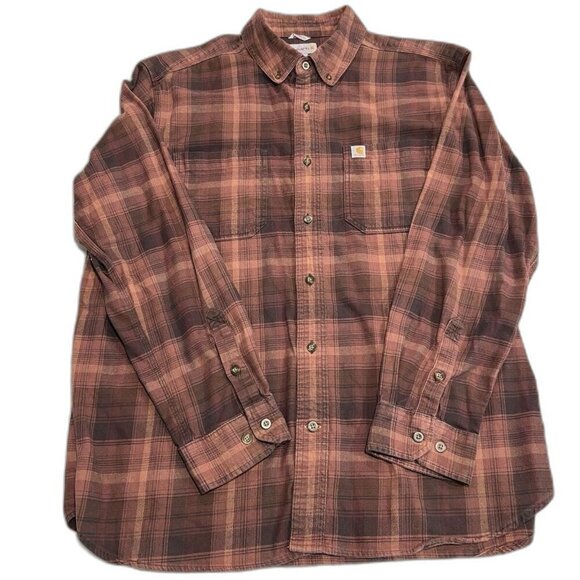 Carhartt Other - Carhartt Shirt Men's Brown Plaid Flannel Relaxed Fit